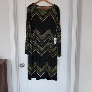 Melissa Masse Moss Chevron Dress Size 2X